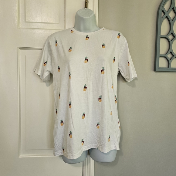 Denim & Flower Other - Christmas Denim & Flower White Tee with Orange Trim